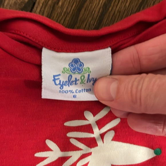 EUC Christmas reindeer size 6 long sleeve shirt - Picture 2 of 2